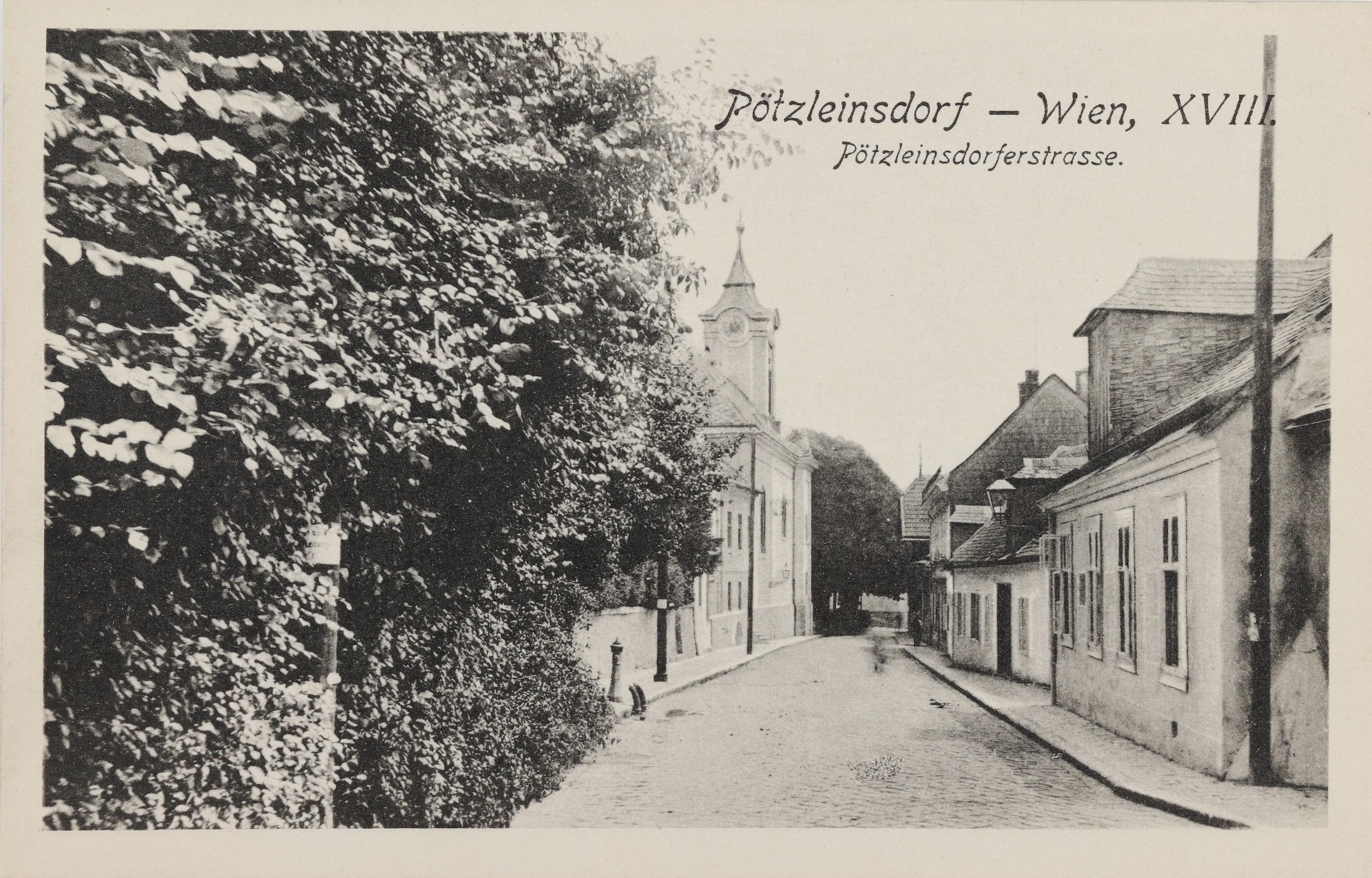 Pötzleinsdorfer Straße mit Kirche[5]
