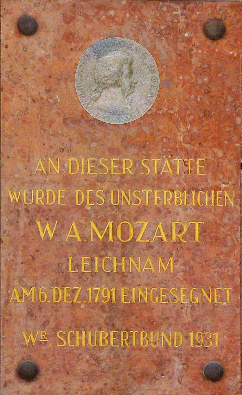 Gedenktafel Mozart Totenkapelle