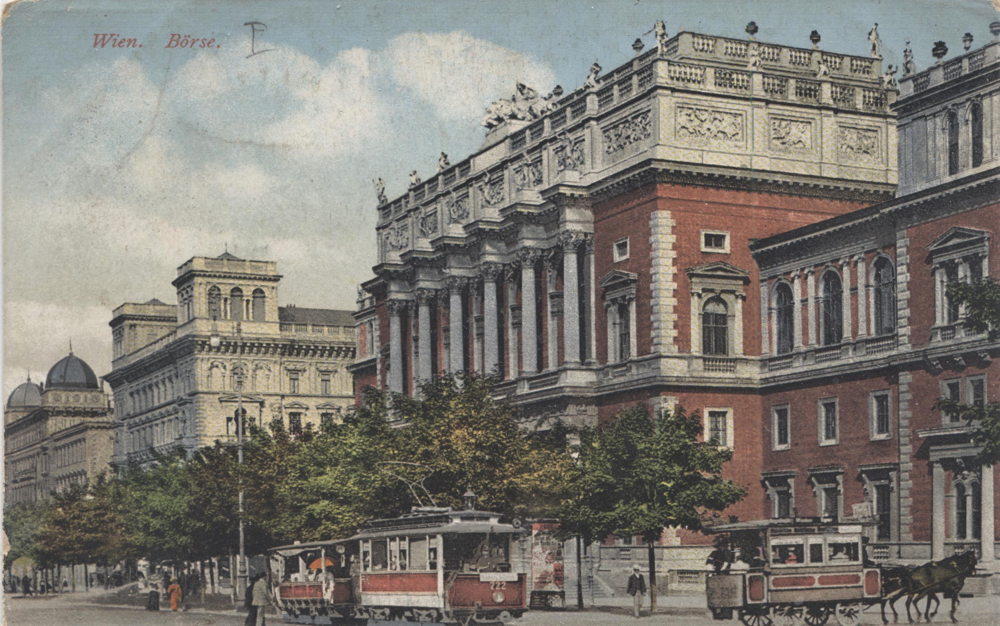 Börse um 1920, Ansichtskarte der Zeit