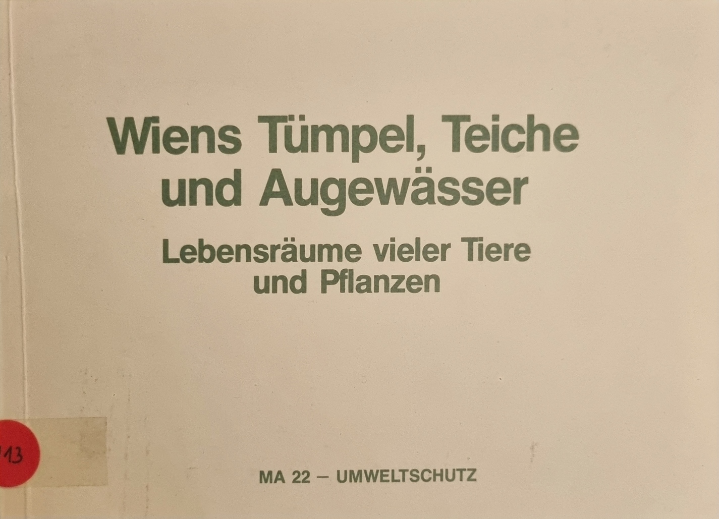 Wiens Tümpel, Cover.jpg