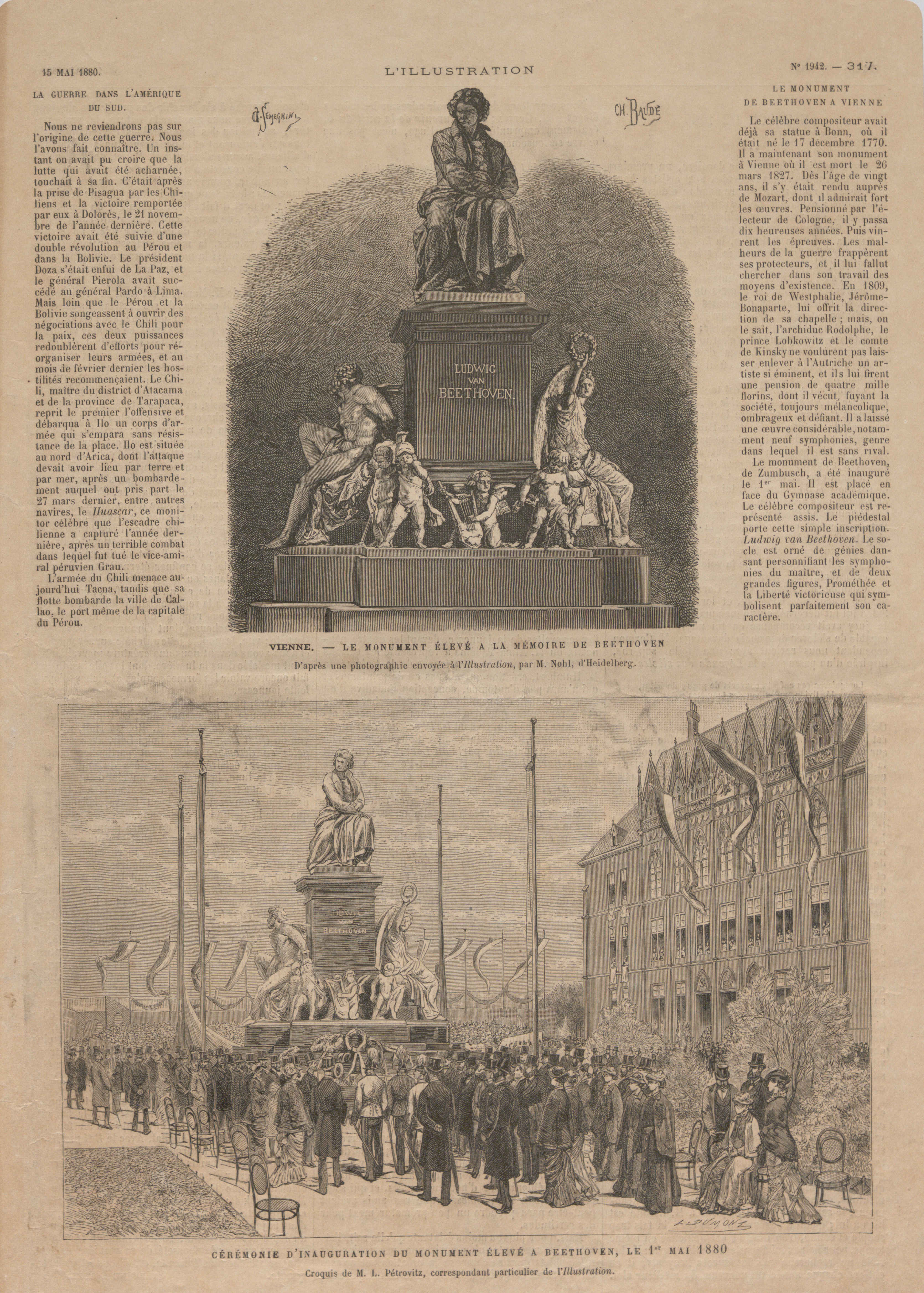 Zeitungsausschnitt zur Aufstellung, 1880[9]