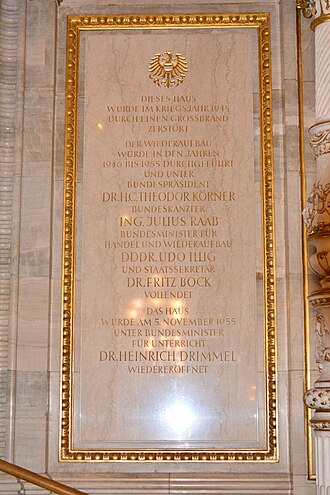 Gedenktafel Wiederaufbau Staatsoper