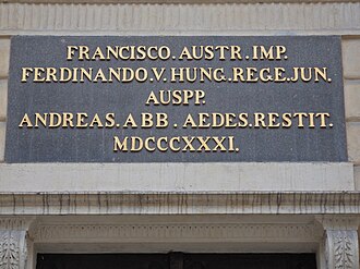 Gedenktafel Erneuerung des Schottenstifts